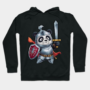 Knight Panda - Valiant Defender - Medieval Warrior Panda Tee Hoodie